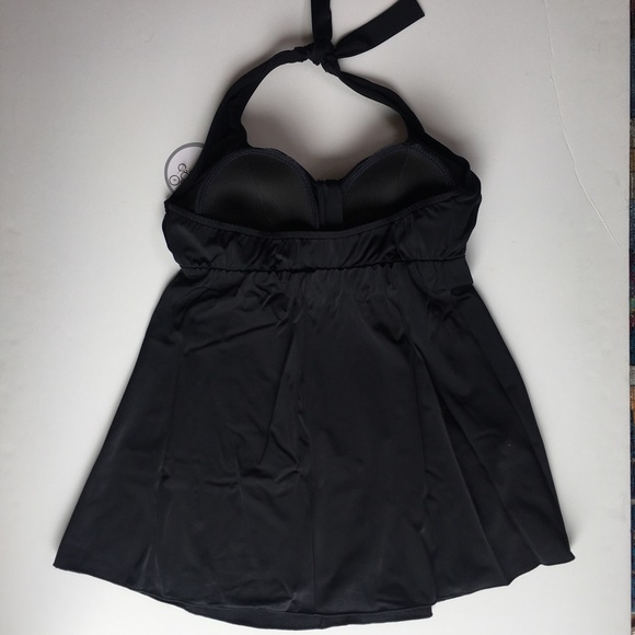 Maternity NWT Halter Black Swim Dress Medium 2 Piece support New - Picture 3 of 3
